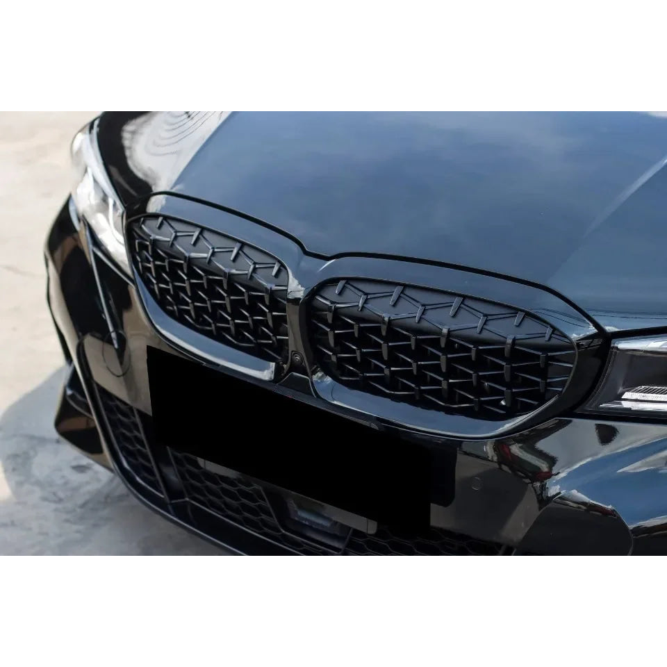 XVIP For BMW G20 3-Series G20 G21 G28 2019-2023 Front Bumper Hood Kidney Racing Grilles Replacement Black Diamond Meteor Style