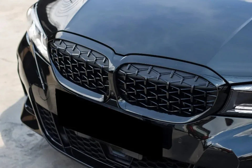 XVIP For BMW G20 3-Series G20 G21 G28 2019-2023 Front Bumper Hood Kidney Racing Grilles Replacement Black Diamond Meteor Style