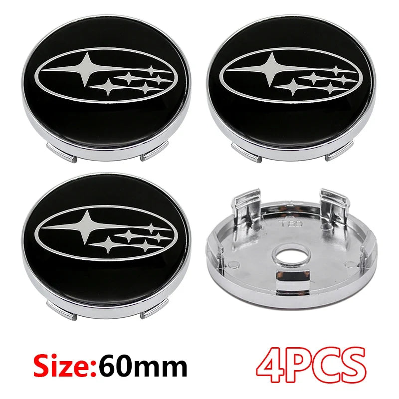 For Subaru STI XV Tribeca Forester Impreza Outback Legacy  56/60mm Car Wheel Center Badge Stickers Hub Cover Emblem Decal