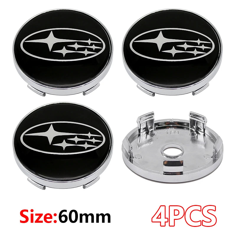 For Subaru STI XV Tribeca Forester Impreza Outback Legacy  56/60mm Car Wheel Center Badge Stickers Hub Cover Emblem Decal