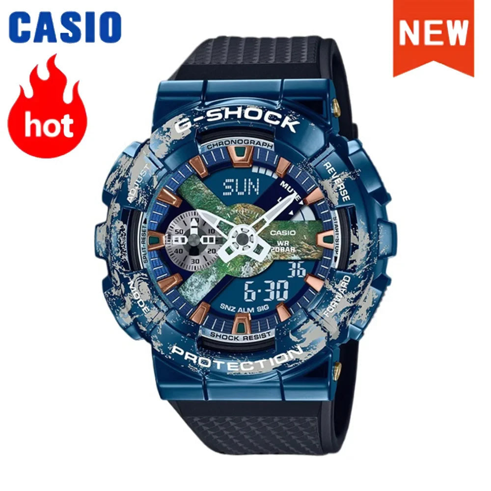 2026 vip Casio GA-2100 men's watch series G-SHOCK small steel cannon series genuine black gold waterproof sports couple watch