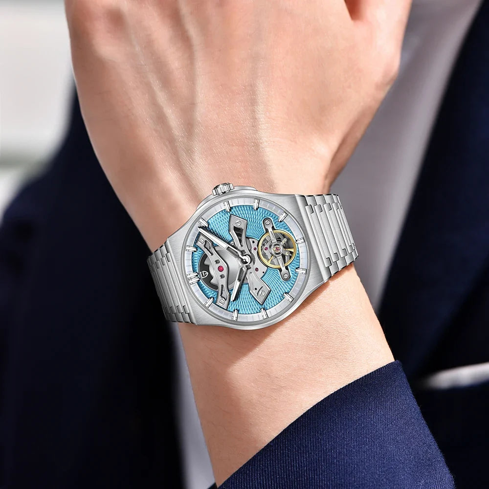 PAGANI DESIGN New 42MM Hollow Tourbillon Luxury Men Mechanical Watch Sapphire Glass Automatic Watches For Men Relojes hombres