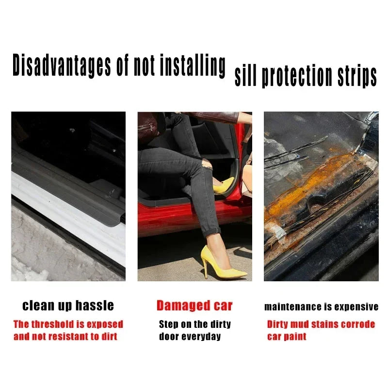 Carbon Fiber Car Door Threshold Tape Sill Protective Stickers Decal for Jeep CHEROKEE Logo Rear Trunk Bumper Scratch Guard Trim