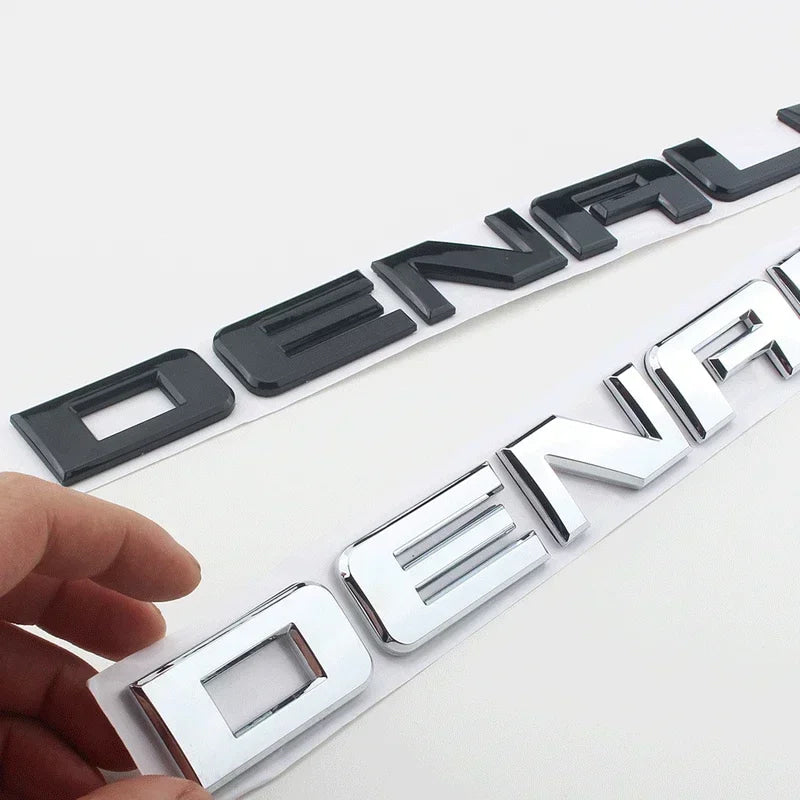 3D ABS DENALI Logo Rear Boot Trunk Side Fender Emblem Badge Sticker Decals Car Styling Accessories For Chevrolet SIERRA Ford GMC