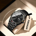 POEDAGAR Military Watch For Men Waterproof Luxury Week Calendar Man Wristwatch Quartz Stainless Steel Fashion Men's Watches Male