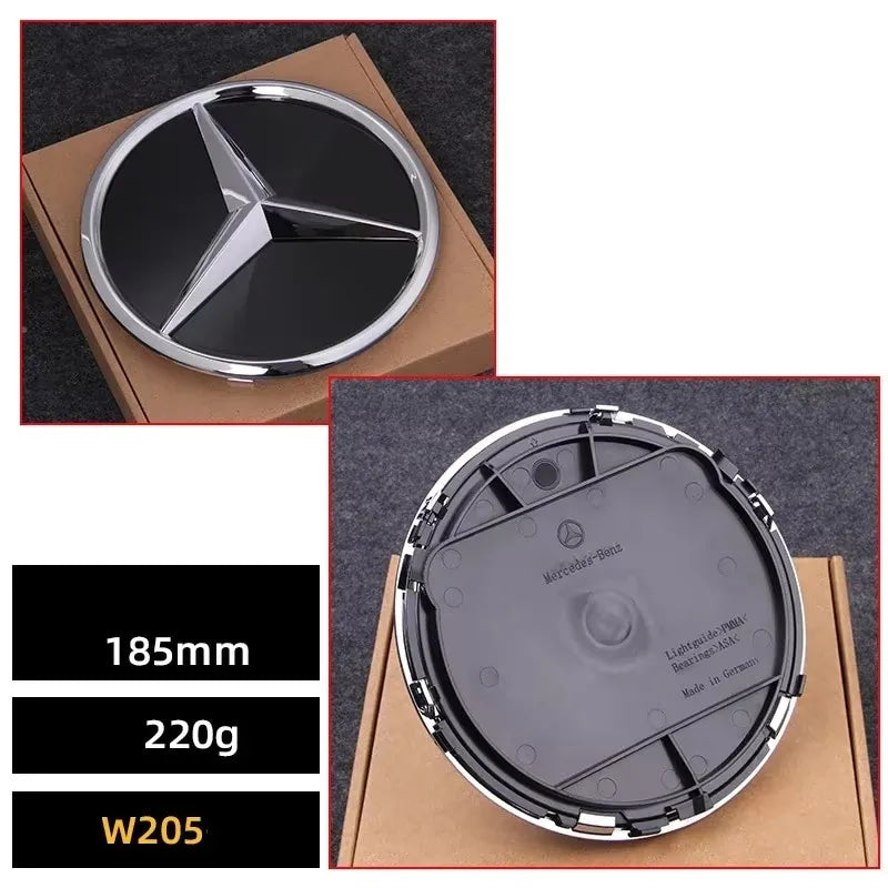 3D 185MM 205MM Front Grille Star Logo Emblem Badge Auto Accessories for Mercedes-Benz Amg C/B/E Class W205 W253 W213 GLC GLE