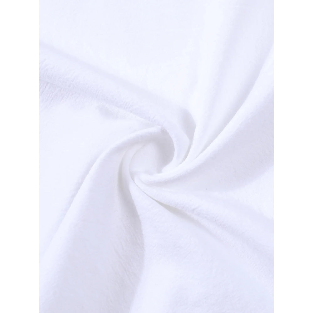 2025 autumn cross-border men's cotton and linen stand collar short sleeved shirt, loose casual Henley shirt for men