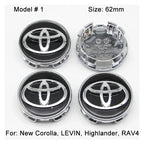 4Pcs 57/62mm Car Wheel Center Hub Cap Rim Cover For Toyota Corolla RAV4 LEVIN Yaris C-HR Camry Prius Prado  Car Auto Accessories