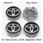 4Pcs 57/62mm Car Wheel Center Hub Cap Rim Cover For Toyota Corolla RAV4 LEVIN Yaris C-HR Camry Prius Prado  Car Auto Accessories