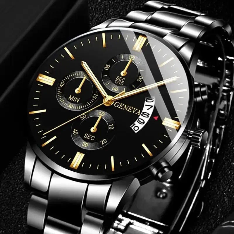 Reloj de pulsera de cuarzo con calendario de lujo de acero inoxidable a la moda para hombre, relojes de negocios para hombre, reloj Montre Homme