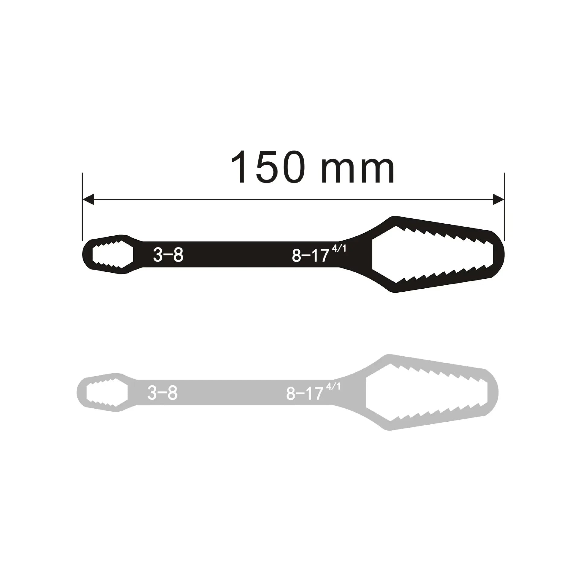 Llave Torx Universal de 3-17mm, tablero de llave de gafas ajustable autoajustable, llave Torx de doble cabezal, herramientas manuales para fábrica