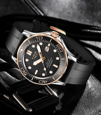LIGE Men Watch Business Date Watch for Men Luxury Sport Quartz Watches Waterproof Luminous Silicone Wristwatch Relogio Masculino