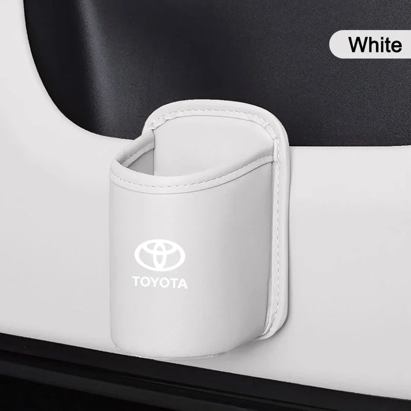 For Toyota Car Door Water Cup Holder Back Seat Drink Rack Leather Storage  Corolla Yaris Prius Camry Auris Avensis car sticker