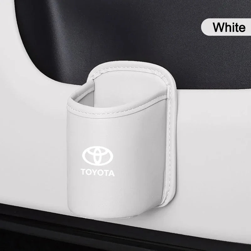 For Toyota Car Door Water Cup Holder Back Seat Drink Rack Leather Storage  Corolla Yaris Prius Camry Auris Avensis car sticker