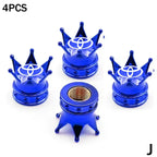4PCS Crown Style Tire Valve Stem Caps, Air Caps Cover, Aluminum Alloy Dustproof And Waterproof Valve Caps Cover For All Toyota