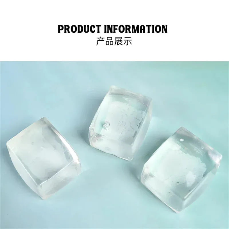 Slow Rise Sensory Toys, Transparent Ice Cube with Floating Sequins, TPR Stress Relief Fidget Toy for Adults & Kids