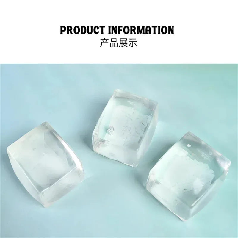 Slow Rise Sensory Toys, Transparent Ice Cube with Floating Sequins, TPR Stress Relief Fidget Toy for Adults & Kids