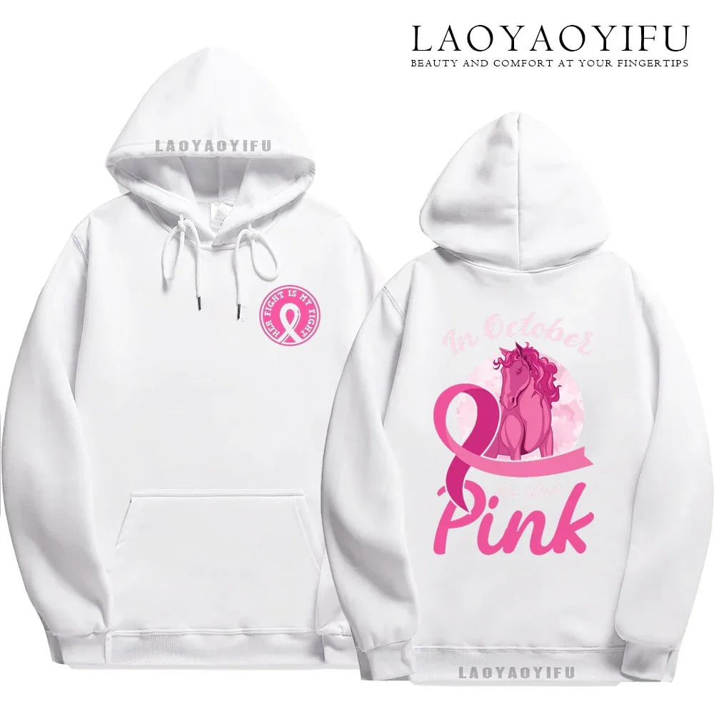 Family Pack Pink Awareness Ribbon Hoodies Survivor Support Winter Collection Spring and Autumn‌ Pink Ribbon Breast Cancer Gifts