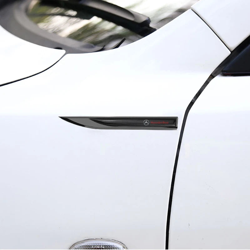 1 Pair Car Side Fender Knife Stickers Emblem Badge Decals Trim Styling for Mercedes Benz AMG W203 W206 W220 W205 W211 W212 W201