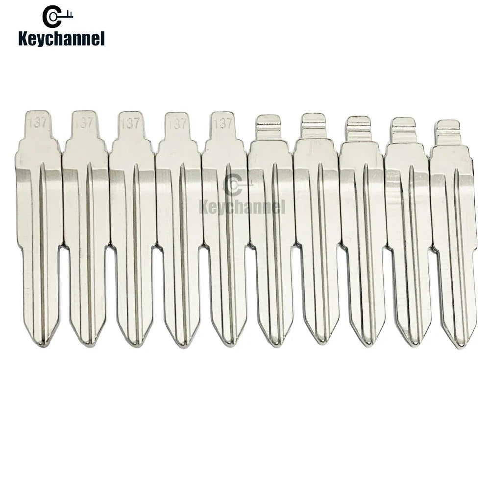 Keychannel 10pcs #137 HYN10 Metal Blank Flip Blade KD VVDI Remote Key SSY3 Blade For Ssangyong S170 Uncut Car Key Replace Blade