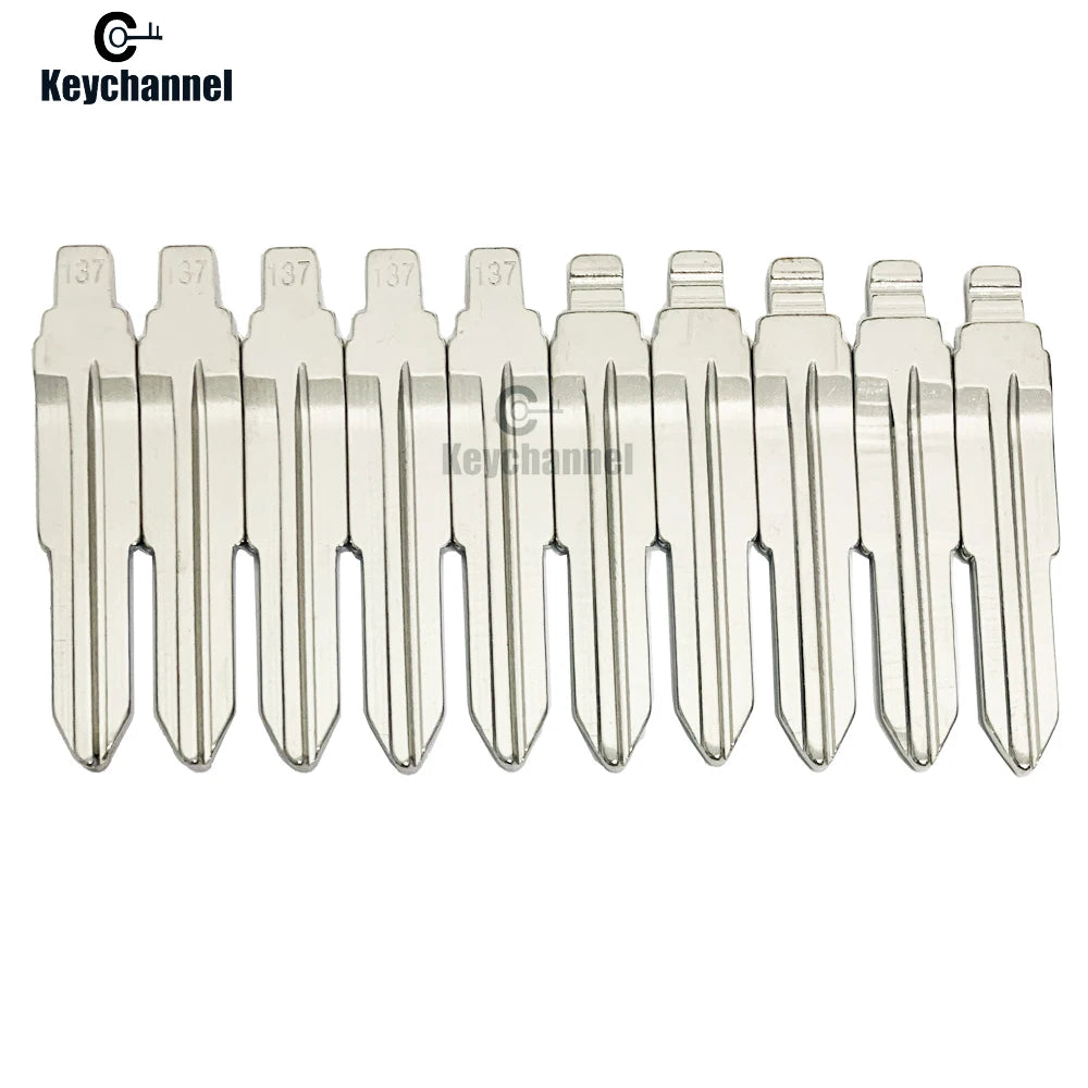 Keychannel 10pcs #137 HYN10 Metal Blank Flip Blade KD VVDI Remote Key SSY3 Blade For Ssangyong S170 Uncut Car Key Replace Blade