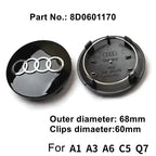 Audi 4pcs 60mm 61mm 68mm 69mm 123mm Car Styling Wheel Center Cap Hub Covers Badge for Audi A3 A4 A5 A6 A7 A8 S4 S6 Sticker