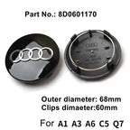 Audi 4pcs 60mm 61mm 68mm 69mm 123mm Car Styling Wheel Center Cap Hub Covers Badge for Audi A3 A4 A5 A6 A7 A8 S4 S6 Sticker
