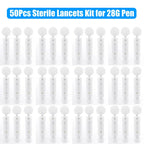50Pcs Sterile Lancets Kit 28G w/ Lancet Pen Glucose Meter Disposable Needles Measuring Blood Sugar Level For Medical Diabetes