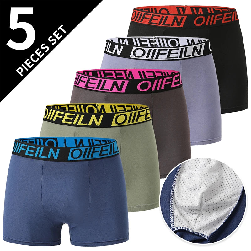 4/5 Uds. Pantalones cortos estampados de talla europea y americana a la moda para hombre, ropa interior cómoda de talla grande para hombre, bañador Sexy