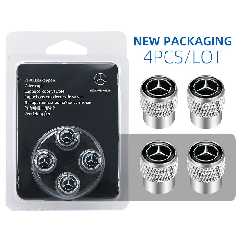 Car Wheel Stem Air Valve Cap Tire Dust Cover for Mercedes Benz W202 W203 W204 W208 W210 Accessories Interior Mouldings XSQMM-BEZ