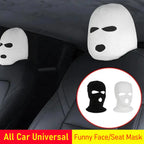 Universal Car Headrest Cover Car Seat Face Mask Ski Mask Halloween Christmas Funny Decoration for Tesla BMW Ford Volkswagen Kia