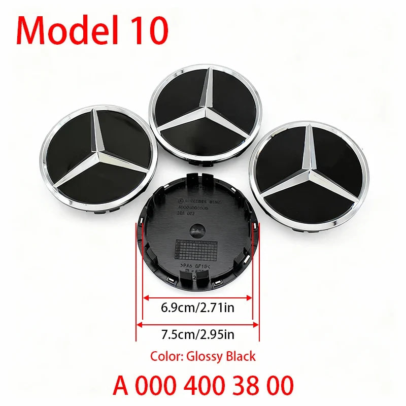 4Pcs 60mm 75mm Car Wheel Center Hub For Mercedes Benz AMG class W205 W203 GLC GLK W206 W220 W211 A180 Cap Rim Cover Accessories