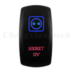 Waterproof 5 Pins SPST On/Off Rocker Switch Blue & Red Led 20A/12V 10A/24V Toggle Switch GPS for Cars,Trucks, RVs, Boats