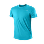 Camiseta de manga corta de secado rápido para hombre, camisa deportiva de gimnasio para correr, absorbe la humedad, cuello redondo, entrenamiento, ejercicio, gimnasio, Tops ligeros