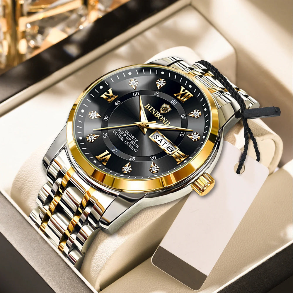 BINBOND Top Brand Luxury Fashion Watch Men 3ATM Waterproof Date Clock Sport Watches Mens Quartz Wristwatch Relogio Masculino