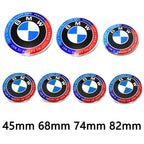 1/4/7Pcs Car Wheel Hub Center Cover Steering Wheel Center Sticker Auto Front Hood Trunk Logo For BMW 50th anniversary E36 E39