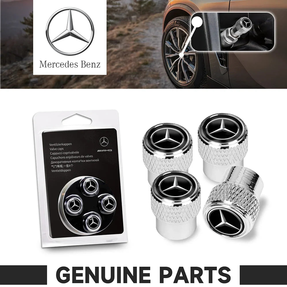 Car Wheel Stem Air Valve Cap Tire Dust Cover for Mercedes Benz W202 W203 W204 W208 W210 Accessories Interior Mouldings XSQMM-BEZ