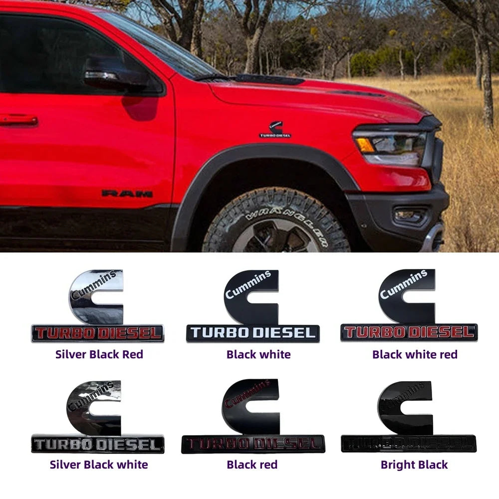 CUMMINS TURBO DIESEL Logo Car Stickers for RAM 1500 2500 Refit Accessories Side Body Decorative Decals