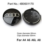Audi 4pcs 60mm 61mm 68mm 69mm 123mm Car Styling Wheel Center Cap Hub Covers Badge for Audi A3 A4 A5 A6 A7 A8 S4 S6 Sticker