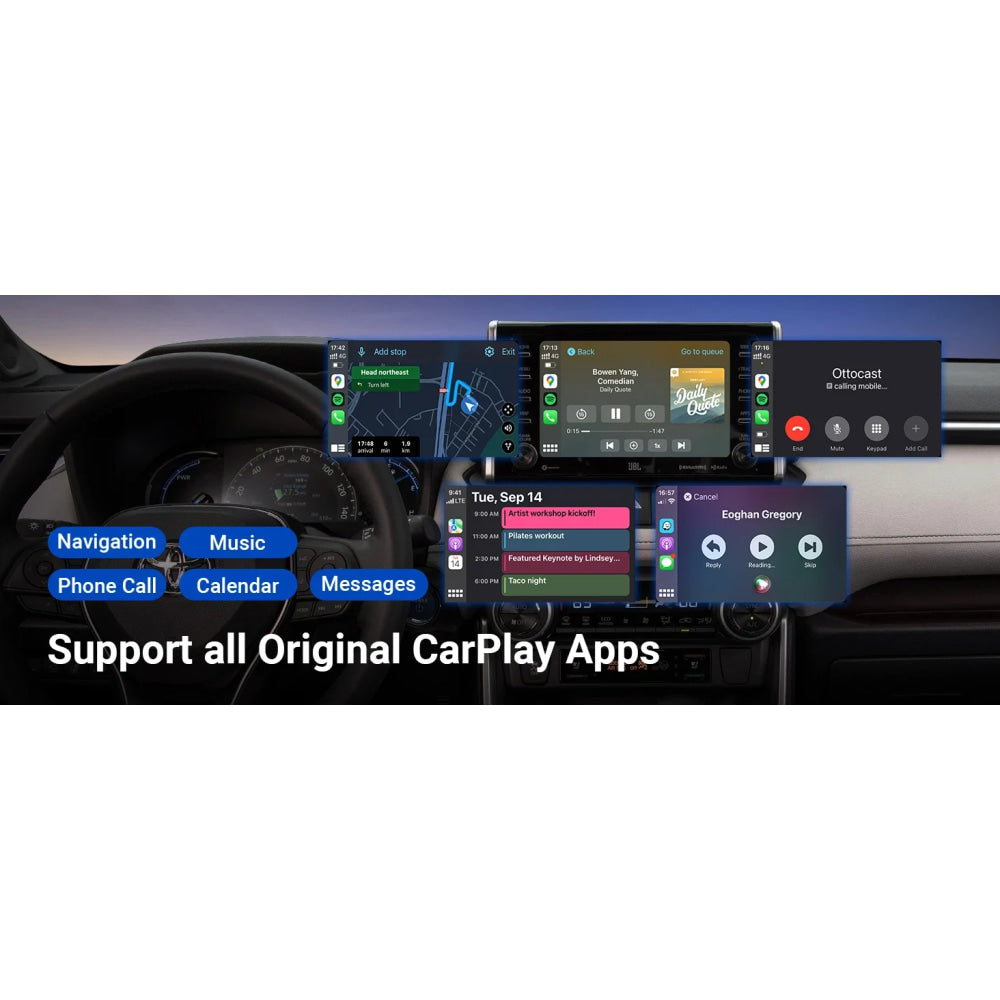 OTTOCAST Play2Video Express Wireless CarPlay Android Auto Adapter for Youtube Netflix for Volvo Chevrolet VW CarAccessorie