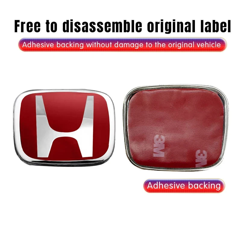 Car Steering Wheel Emblem H-Sticker For Honda Civic Accord City CRV Jade Fit Odyssey Hybrid Red Black Blue Interior Modification