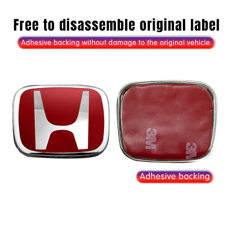 Car Steering Wheel Emblem H-Sticker For Honda Civic Accord City CRV Jade Fit Odyssey Hybrid Red Black Blue Interior Modification