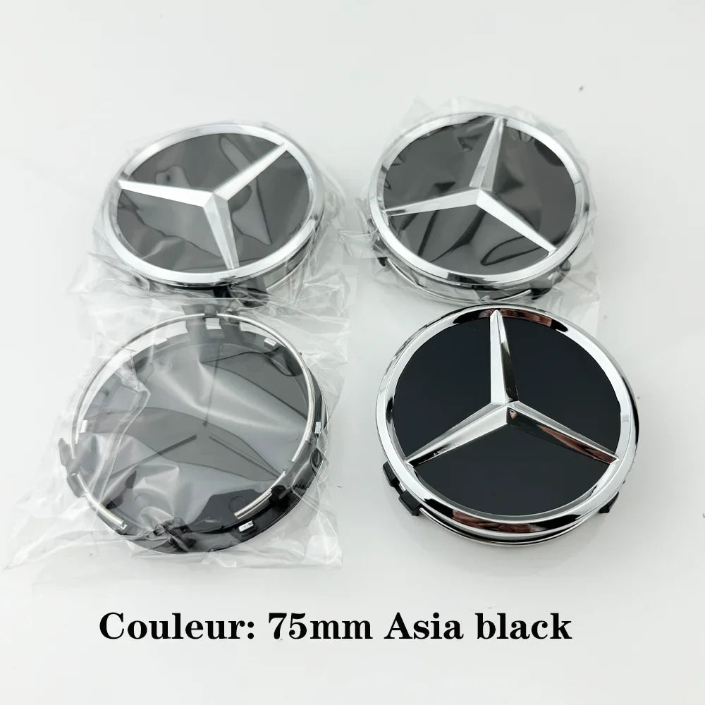 For AMG 4pcs 75MM Car Wheel Center Hub Caps Covers Mercedes Benz A B C S Class AMG GLA CLA GLC W176 W221 W204 W205 accessories