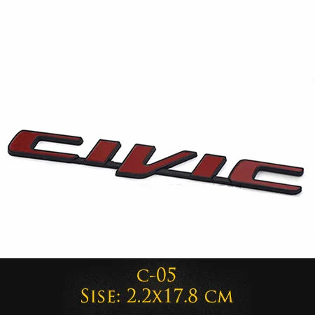 3D Metal Ivtec Letter Emblem Badge Decal Car Styling For Honda Civic Logo Car Rear Tail Trunk Stickers Decals Auto Accessories