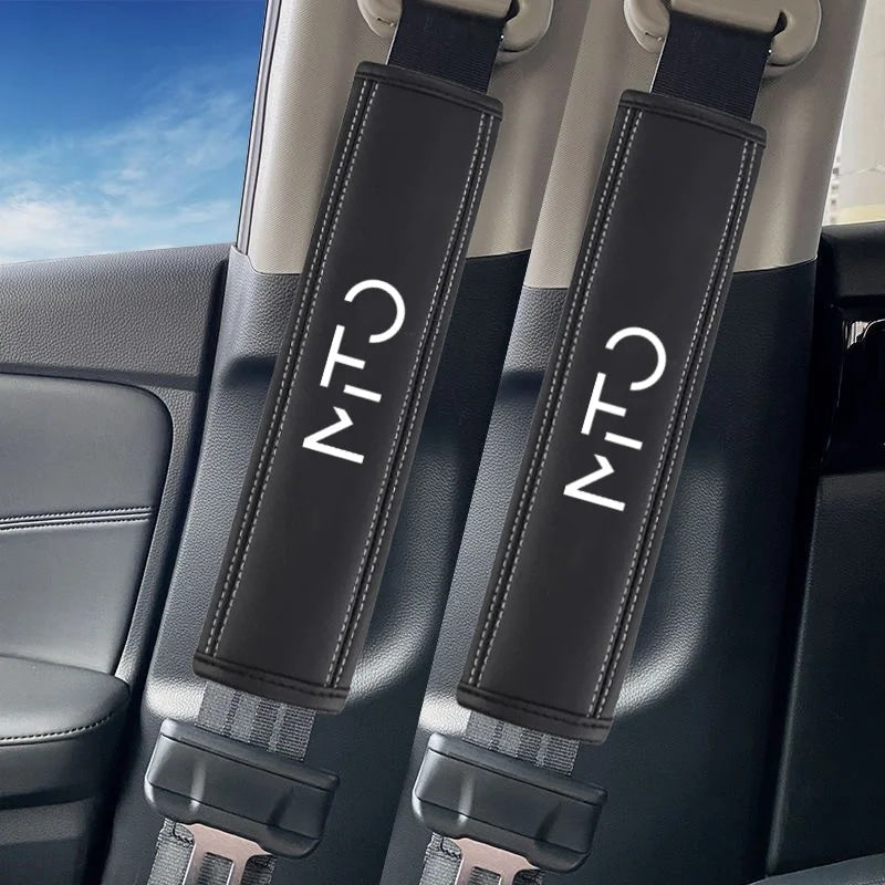 Car Seat Belt Nappa Leather Belt Shoulder Covers Interior For Alfa Romeo Giulia Stelvio Giulietta MITO Auto Accessories