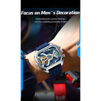 POEDAGAR Top Luxury Men Clock LED Calendar Week Luminous Man Wristwatch Electronic Rectangle Silicone Strap Quartz Men's Watches