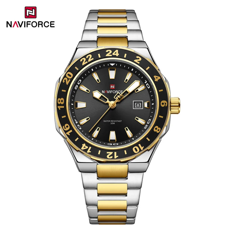 NAVIFORCE Luxury Watch for Men Quartz 3ATM Waterproof Stainless Steel Watches Business Fashion Men's Wristwatch2025