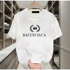 The latest 100% classic printed loose-fitting short-sleeved shirt is a high-quality top suitable for both men and women.