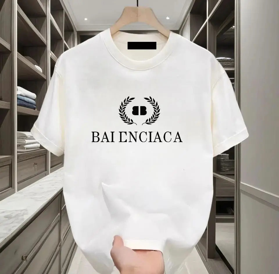 The latest 100% classic printed loose-fitting short-sleeved shirt is a high-quality top suitable for both men and women.