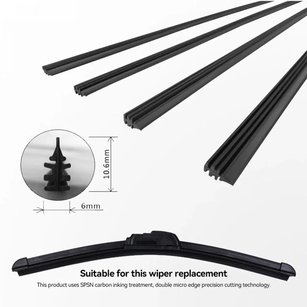 14" - 28" Car Wiper Blade Windscreen Wipers Insert Natural Rubber Strip 6mm Windscreen FR Wipe Car Accessories
